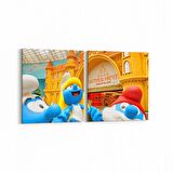 Olla 12747K2Y Çocuk Odası Görseli 2'li Yatay Kanvas Tablo (Ölçü: 145X70)