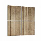 Olla 11978K4 Ahşap Desen Görseli Kare 4'lü Kanvas Tablo (Ölçü: 145X145)