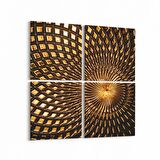Olla 10323K4 Abstract Görsel Kare 4'lü Kanvas Tablo (Ölçü: 125X125)