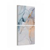 Olla 16658K2D Mermer Desen Görsel Kare 2'li Dikey Kanvas Tablo (Ölçü: 30X65)