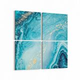 Olla 16650K4 Mermer Desen Görsel Kare 4'lü Kanvas Tablo (Ölçü: 105X105)