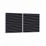 Olla 10318K2Y Abstract Görsel Kare 2'li Yatay Kanvas Tablo (Ölçü: 85X40)