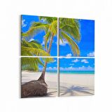 Olla 16496K4 Kumsal / Sahil Görseli Kare 4'lü Kanvas Tablo (Ölçü: 125X125)