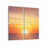 Olla 15910K4 Günbatımı Görseli Kare 4'lü Kanvas Tablo (Ölçü: 145X145)