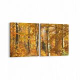 Olla 14576K2Y Doğa / Manzara Görseli Kare 2'li Yatay Kanvas Tablo (Ölçü: 145X70)