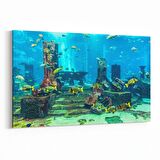 Olla 12114Y Akvaryum / Balık Görseli Yatay Kanvas Tablo (Ölçü: 150X100)