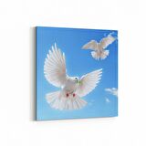 Olla 15872K Gökyüzü Kuşlar Görseli Kare Kanvas Tablo (Ölçü: 25X25)