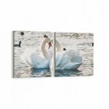 Olla 12633K2Y Hayvanlar Alemi Görseli Kare 2'li Yatay Kanvas Tablo (Ölçü: 65X30)