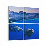 Olla 12876K4 Deniz / Okyanus Görseli Kare 4'lü Kanvas Tablo (Ölçü: 145X145)