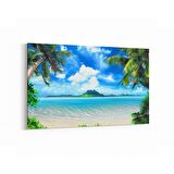 Olla 16642Y Kumsal / Sahil Görseli Yatay Kanvas Tablo (Ölçü: 70X50)