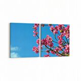 Olla 10653K2Y Ağaç Görseli Kare 2'li Yatay Kanvas Tablo (Ölçü: 105X50)