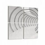 Olla 10438K4 Abstract Tünel Görsel Kare 4'lü Kanvas Tablo (Ölçü: 125X125)