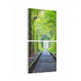 Olla 13902K2D Doğa / Manzara Görseli Kare 2'li Dikey Kanvas Tablo (Ölçü: 30X65)