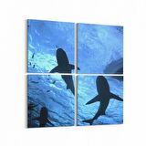 Olla 12924K4 Deniz / Okyanus Görseli Kare 4'lü Kanvas Tablo (Ölçü: 125X125)