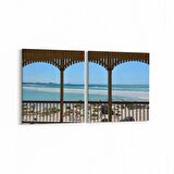 Olla 13745K2Y Doğa / Manzara Görseli Kare 2'li Yatay Kanvas Tablo (Ölçü: 145X70)