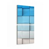 Olla 10056K2D Abstract 3 Boyut Görsel Kare 2'li Dikey Kanvas Tablo (Ölçü: 30X65)