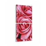 Olla 11640K2D Çiçek Görseli Kare 2'li Dikey Kanvas Tablo (Ölçü: 30X65)