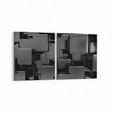 Olla 10058K2Y Abstract 3 Boyut Görsel Kare 2'li Yatay Kanvas Tablo (Ölçü: 145X70)