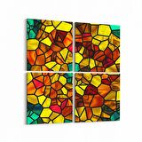 Olla 10378K4 Abstract Görsel Kare 4'lü Kanvas Tablo (Ölçü: 125X125)