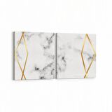 Olla 16727K2Y Mermer Desen Görsel Kare 2'li Yatay Kanvas Tablo (Ölçü: 105X50)