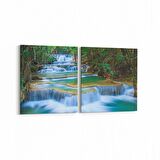 Olla 13464K2Y Doğa / Manzara Görseli Kare 2'li Yatay Kanvas Tablo (Ölçü: 65X30)