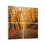 Olla 14330K4 Doğa / Manzara Görseli Kare 4'lü Kanvas Tablo (Ölçü: 145X145)