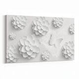 Olla 10460Y Beyaz Kabartma Görseli Yatay Kanvas Tablo (Ölçü: 70X50)