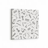 Olla 16334K Kuaför / Berber Görseli Kare Kanvas Tablo (Ölçü: 60X60)