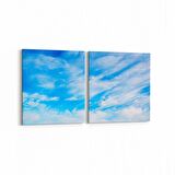 Olla 15656K2Y Gökyüzü Bulut Görseli Kare 2'li Yatay Kanvas Tablo (Ölçü: 125X60)