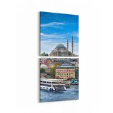 Olla 18445KD Yapı Görseli Kare 2'li Dikey Kanvas Tablo (Ölçü: 30X65)