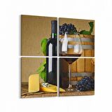 Olla 15077K4 Gıda Görseli Kare 4'lü Kanvas Tablo (Ölçü: 105X105)