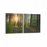 Olla 13833K2Y Doğa / Manzara Görseli Kare 2'li Yatay Kanvas Tablo (Ölçü: 65X30)