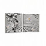 Olla 10001K2Y 3 Boyut Görsel Kare 2'li Yatay Kanvas Tablo (Ölçü: 145X70)