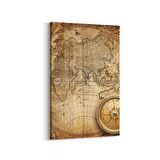 Olla 16225D Harita Görseli Dikey Kanvas Tablo (Ölçü: 100X150)