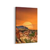 Olla 16003D Günbatımı Görseli Dikey Kanvas Tablo (Ölçü: 60X90)