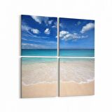 Olla 16410K4 Kumsal / Sahil Görseli Kare 4'lü Kanvas Tablo (Ölçü: 145X145)