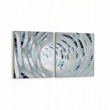 Olla 10235K2Y Abstract Girdap Görsel Kare 2'li Yatay Kanvas Tablo (Ölçü: 145X70)