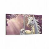 Olla 12660K2Y Hayvanlar Alemi Görseli Kare 2'li Yatay Kanvas Tablo (Ölçü: 65X30)