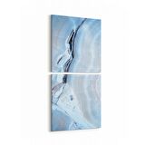 Olla 16718K2D Mermer Desen Görsel Kare 2'li Dikey Kanvas Tablo (Ölçü: 30X65)