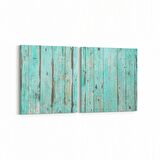 Olla 12023K2Y Ahşap Desen Görseli Kare 2'li Yatay Kanvas Tablo (Ölçü: 85X40)