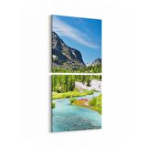 Olla 13845K2D Doğa / Manzara Görseli Kare 2'li Dikey Kanvas Tablo (Ölçü: 30X65)