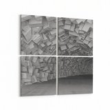 Olla 10440K4 Abstract Tünel Görsel Kare 4'lü Kanvas Tablo (Ölçü: 125X125)