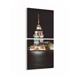 Olla 18831KD Yapı Görseli Kare 2'li Dikey Kanvas Tablo (Ölçü: 30X65)