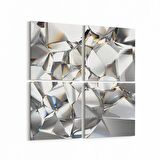 Olla 10086K4 Abstract Görsel Kare 4'lü Kanvas Tablo (Ölçü: 145X145)