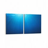 Olla 12968K2Y Deniz / Okyanus Görseli Kare 2'li Yatay Kanvas Tablo (Ölçü: 145X70)