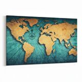 Olla 16177Y Harita Görseli Yatay Kanvas Tablo (Ölçü: 45X30)