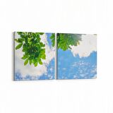 Olla 10891K2Y Ağaç Görseli Kare 2'li Yatay Kanvas Tablo (Ölçü: 125X60)