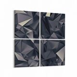 Olla 10073K4 Abstract Görsel Kare 4'lü Kanvas Tablo (Ölçü: 125X125)