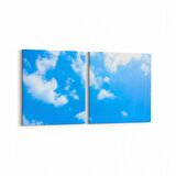 Olla 15782K2Y Gökyüzü Bulut Görseli Kare 2'li Yatay Kanvas Tablo (Ölçü: 125X60)