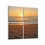 Olla 16351K4 Kumsal / Sahil Görseli Kare 4'lü Kanvas Tablo (Ölçü: 125X125)